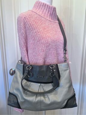 Coach Purse Multicolor Grey Ashley Spectator with optional removable strap